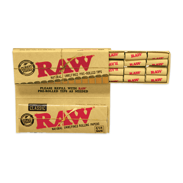 RAW Papelillo 1 1/4 + Tips Preenrolados