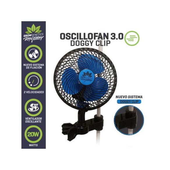 VENTILADOR OSCILLO FAN DOGGY CLIP 20W-GROW GENETICS