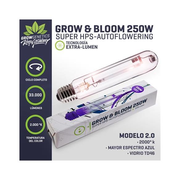 Grow Genetics Ampolleta Grow & Bloom 250W