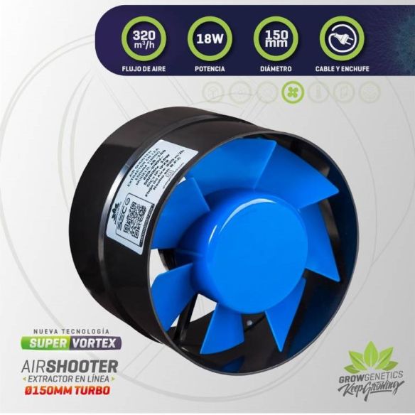 EXTRACTOR EN LINEA 150MM-GROW GENETICS