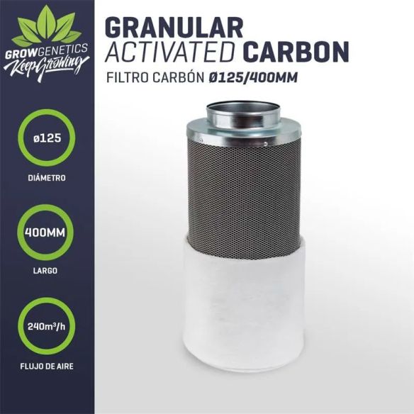 FILTRO DE CARBÓN 125/400MM(240M3/H)- GROW GENETICS