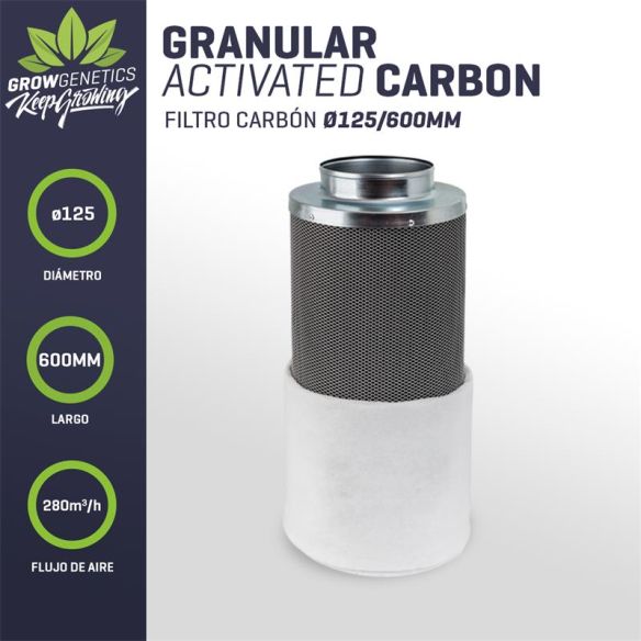 Grow Genetics Filtro De Carbón 125/600mm (280m3/h)