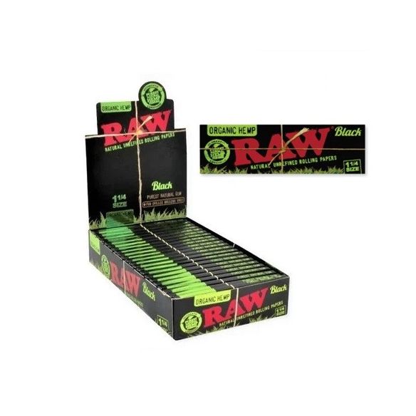 PAPELILLOS BLACK ORGANIC HEMP 1 1/4  24 UD-RAW