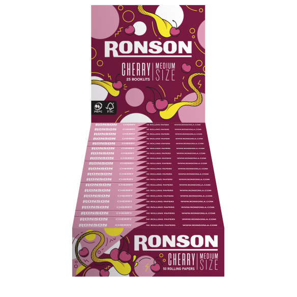 PAPELILLO 1 1/4 SABOR CHERRY 25U-RONSON